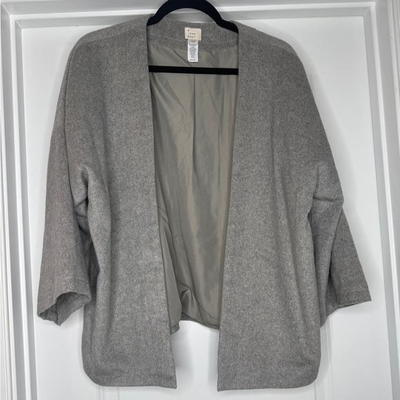 A New Day Gray Wool Blend Open Front Blazer Jacket, OSFM - Picture 1 of 6
